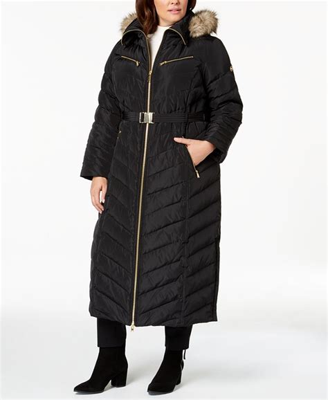 michael kors plus size faux fur trim puffer coat|michael kors winter puffer coats.